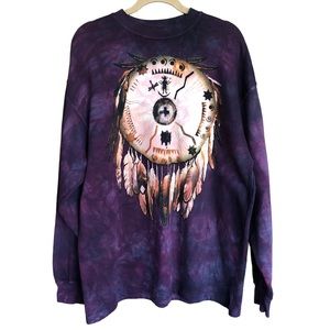 The Mountain Sweater Purple Tie Dye Pullover Dream Catcher Sweatshi…